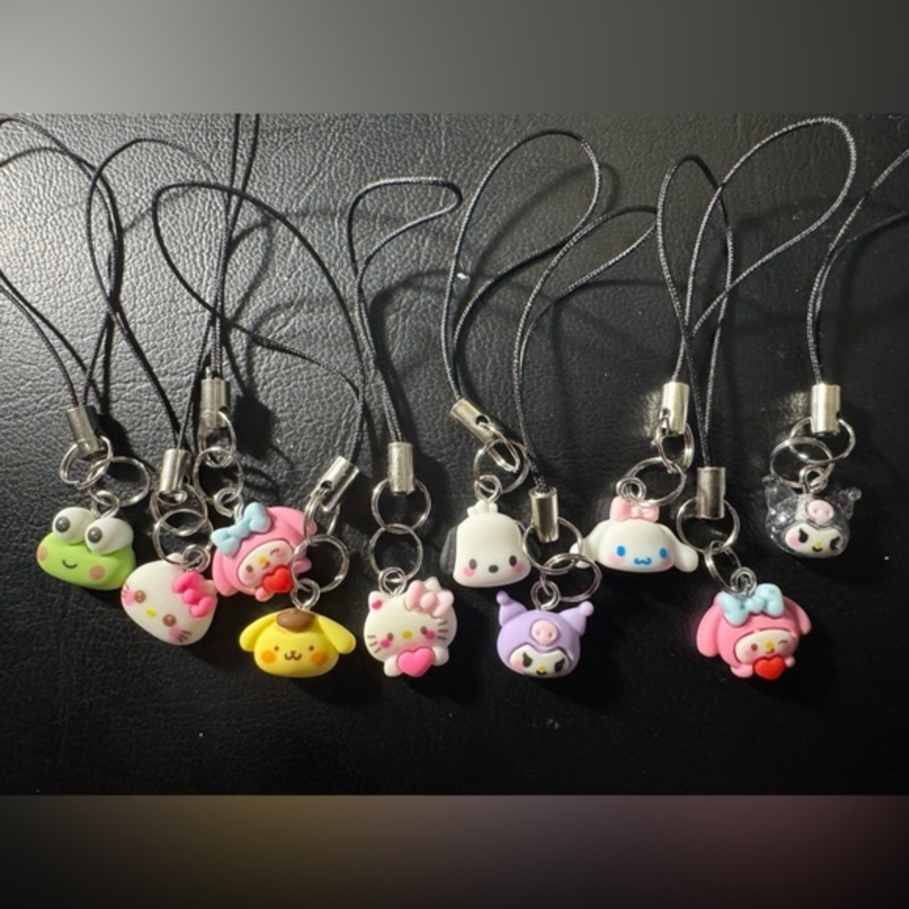 Sanrio Phone Lanyard Hanging Charms Set of Ten Brand New